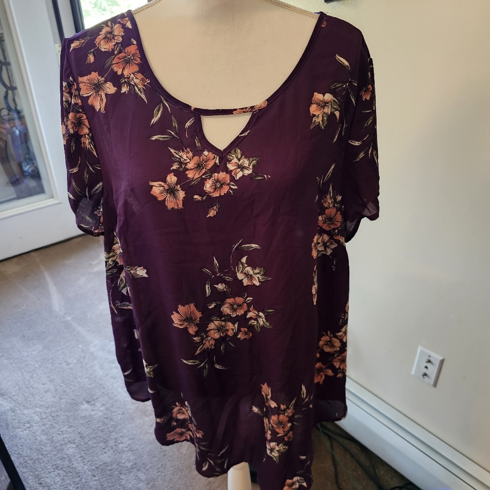 Torrid Keyhole Georgette Blouse